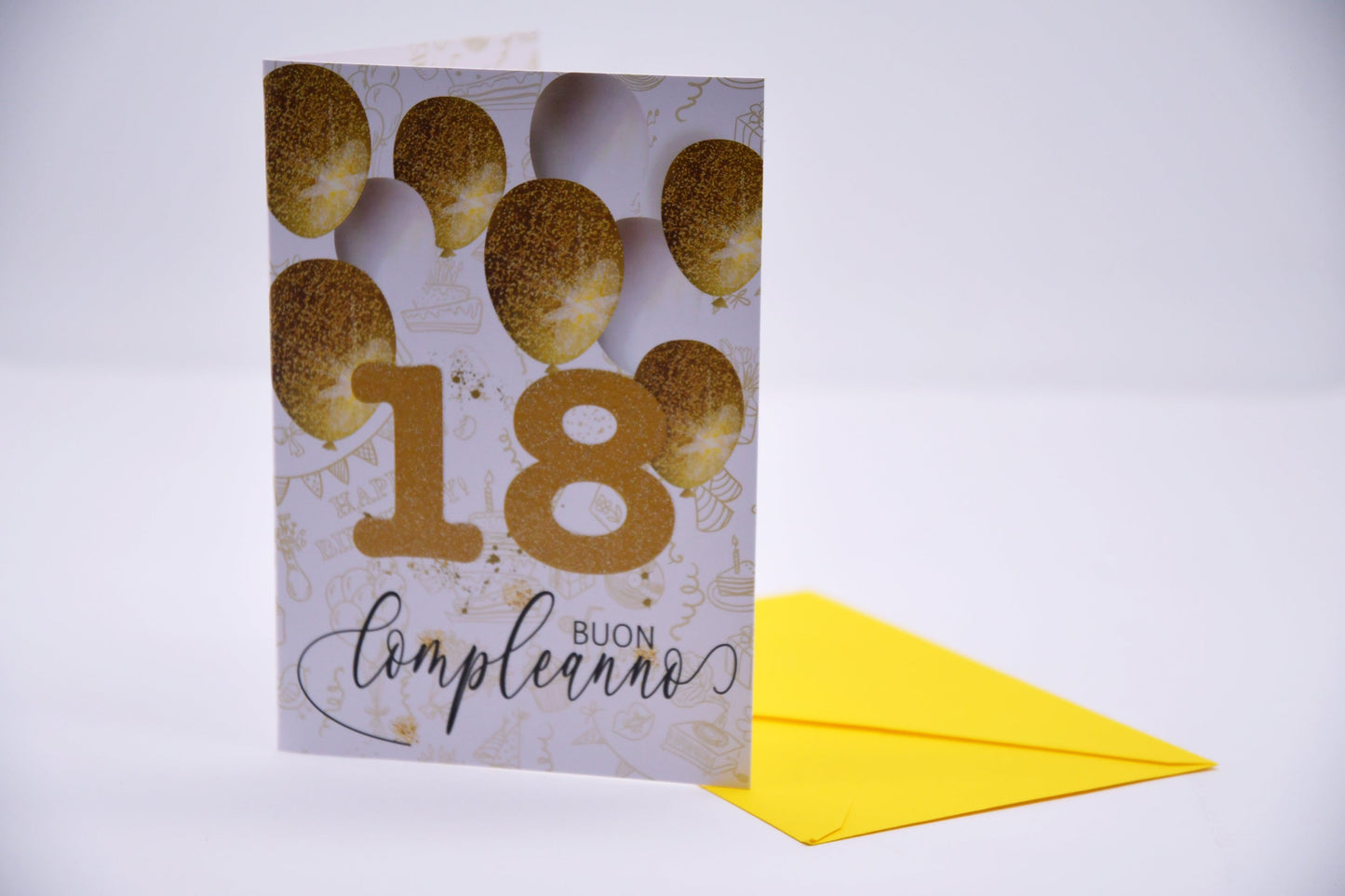 biglietto auguri 18 anni con glitter