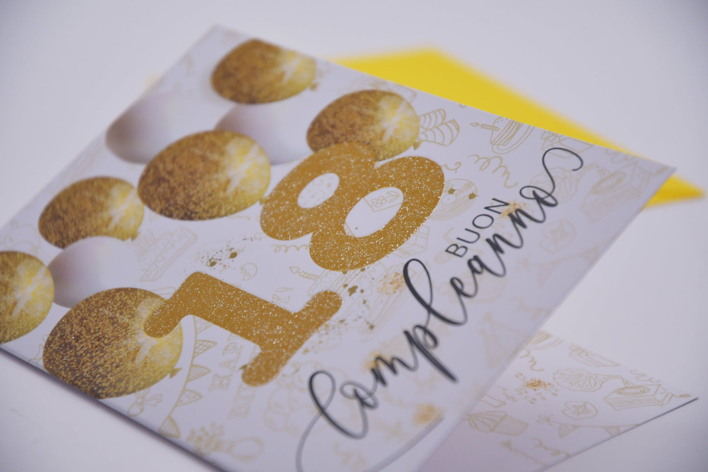 biglietto auguri 18 anni con glitter