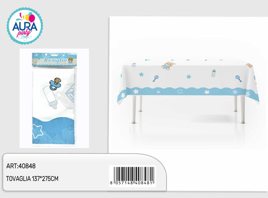 tovaglia orsetto 137x275cm azzurro