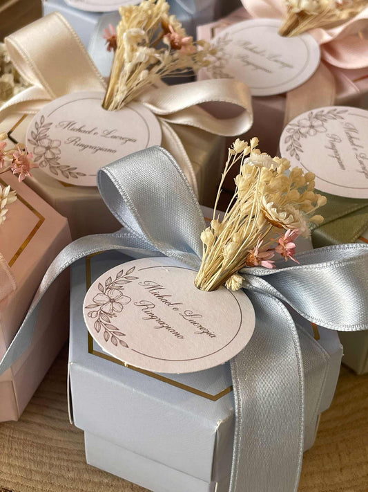 Astuccio esagonale bianco fondo/coperchio 5,5x5,5x4cm