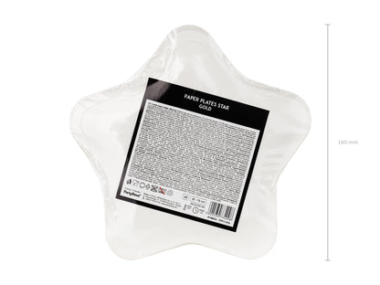 Piatti di carta stella oro 18cm 6pz
