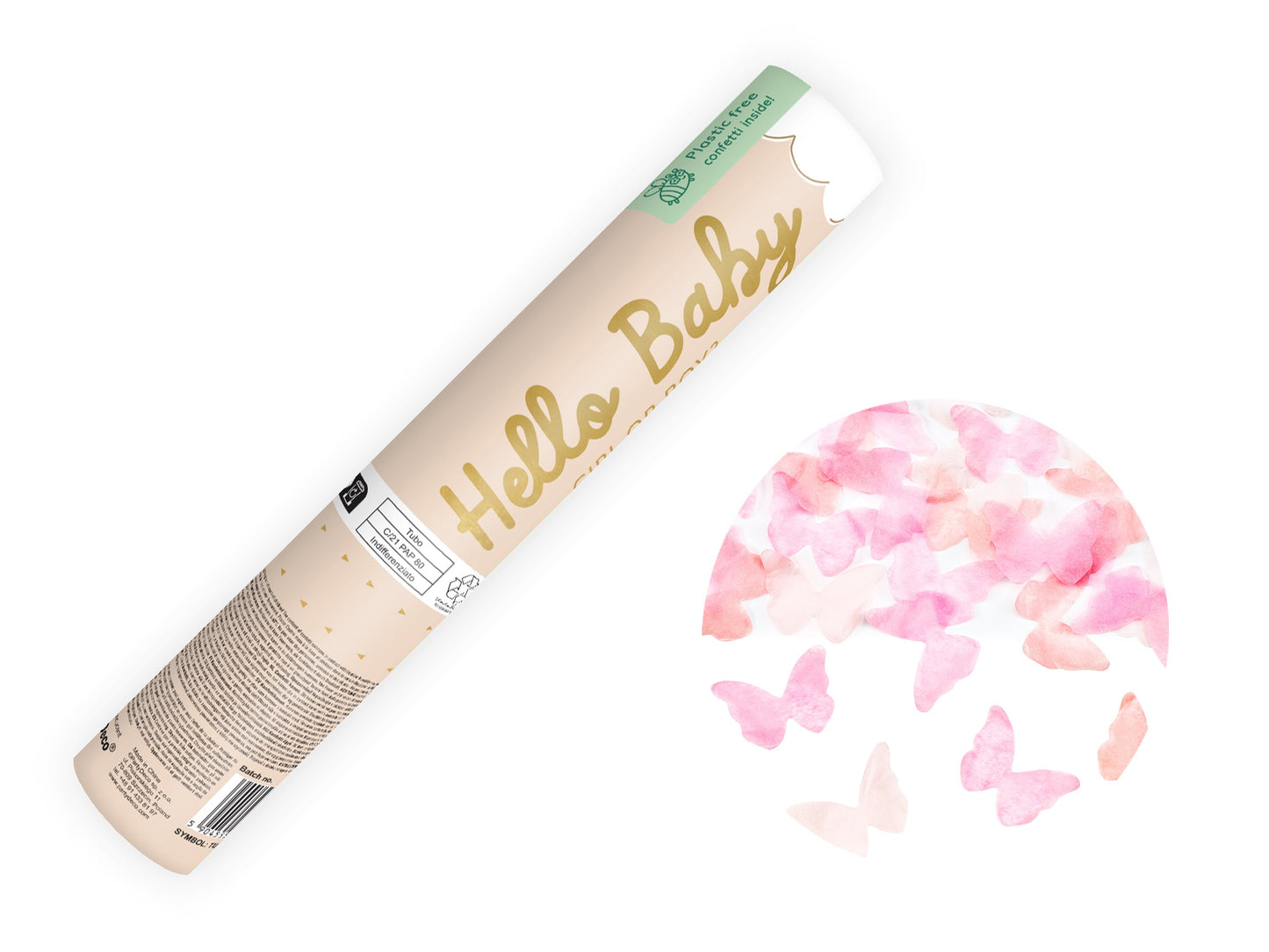 Cannone sparacoriandoli gender reveal Girl 20cm