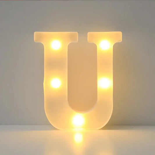 Lettera LED "U" 22 cm – Luce Calda