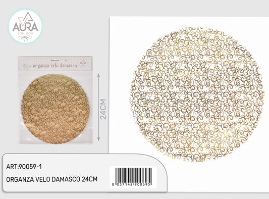 Velo in organza damascato oro 12pz
