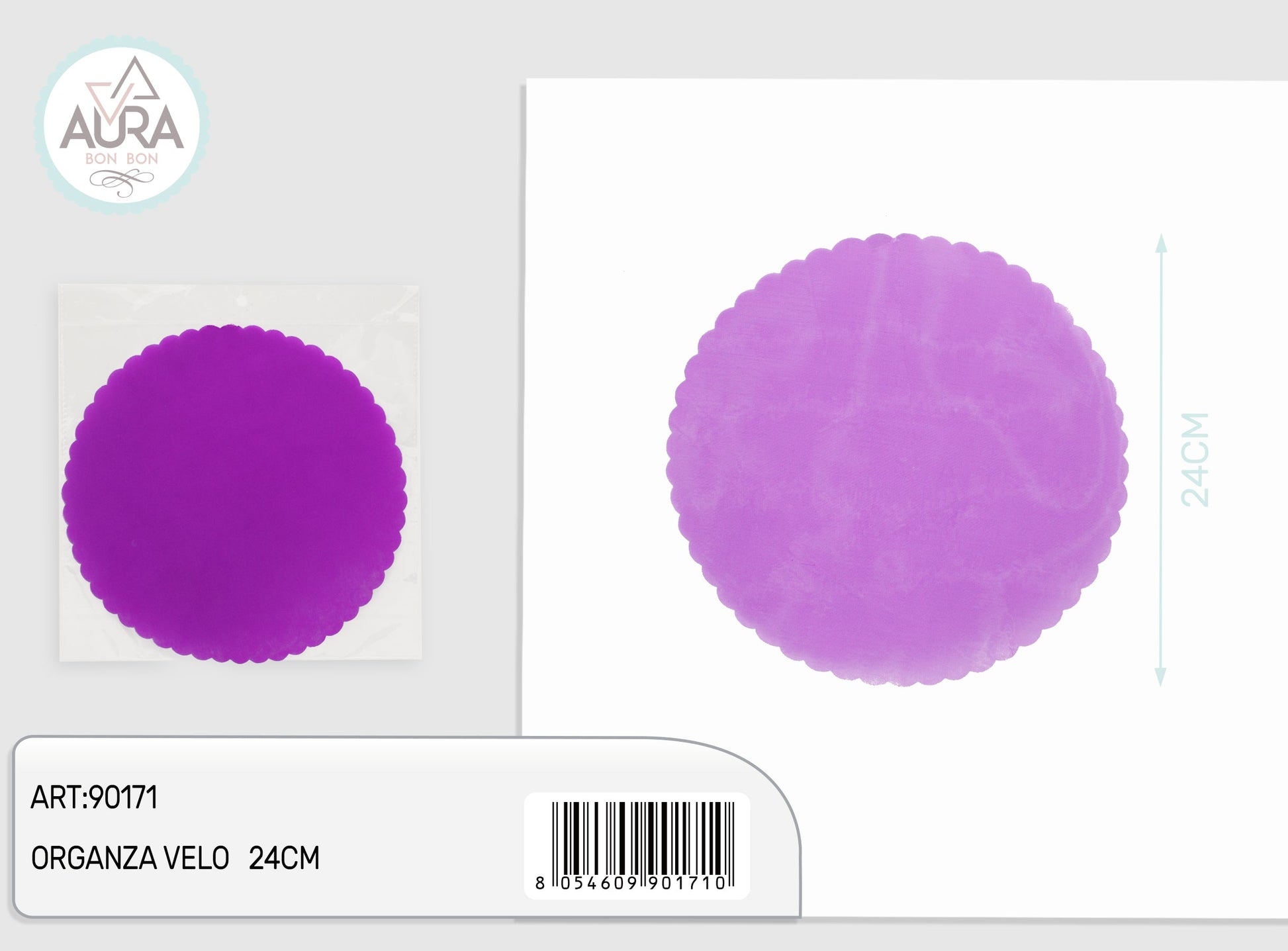 Velo organza 50pz 24cm viola