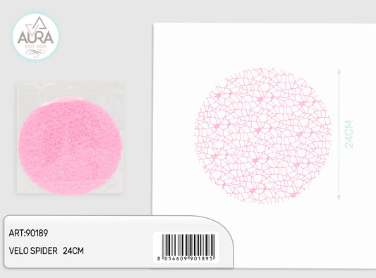 Velo spider 24cm 25pz rosa
