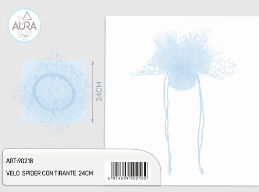 Velo spider con tirante 24cm celeste
