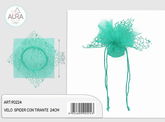 Velo spider con tirante 24cm verde tiffany