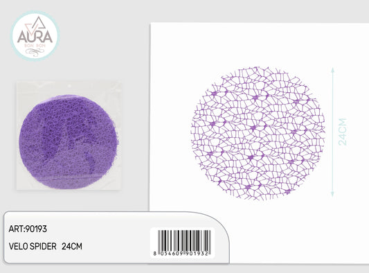 Velo spider tondo 24cm 25pz lilla