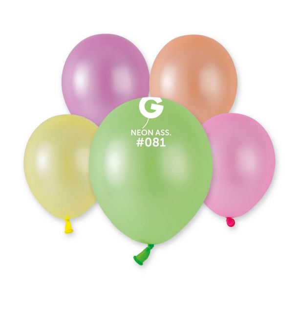 5" palloncini lattice neon assortiti cf.100