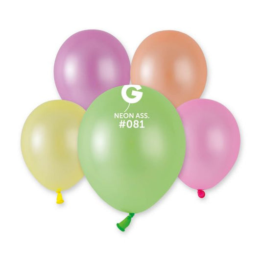 5" palloncini lattice neon assortiti cf.100