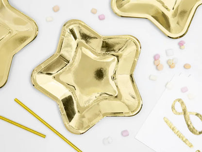 Piatto a forma di stella oro 23cm 6pz