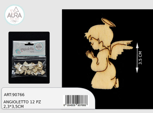 angioletto  decorazione in legno 12pz