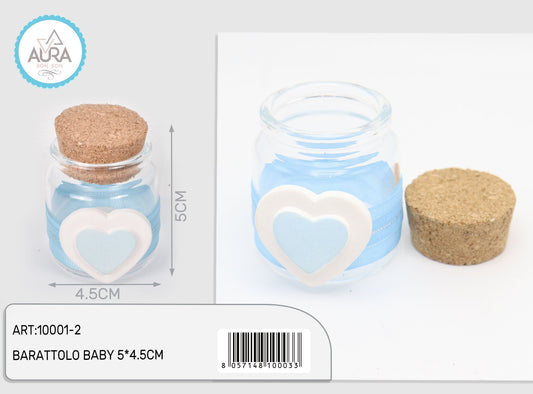 barattolino confetti con cuore azzurro