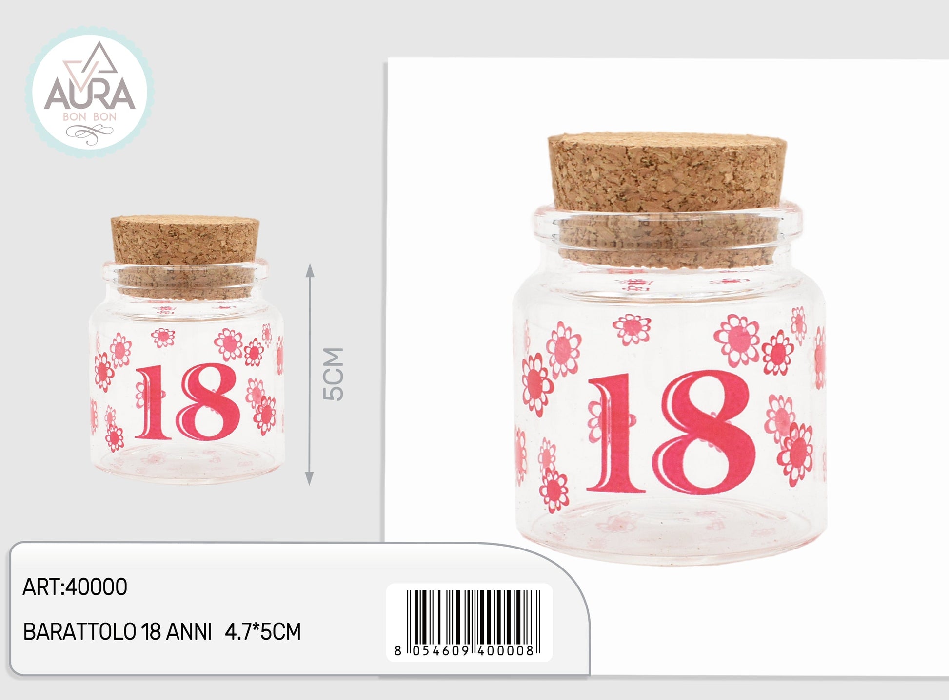 barattolino per confetti 18 anni