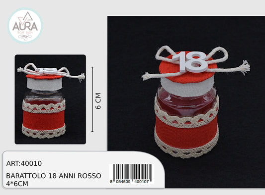 barattolo 18 anni 4x6cm rosso