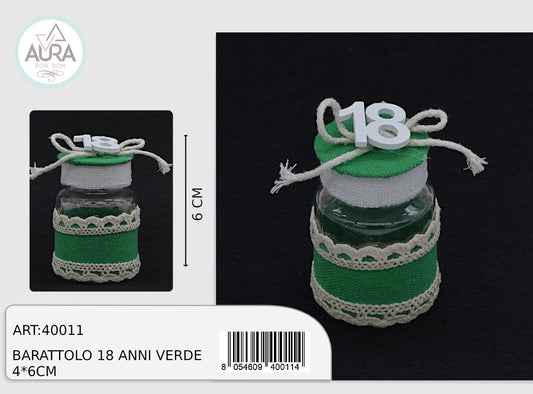 barattolo 18 anni 4x6cm verde