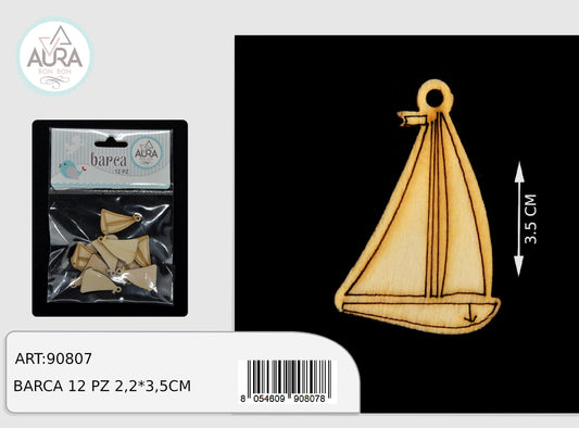 barca tag in legno