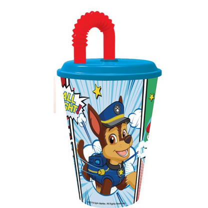 Bicchiere con cannuccia 430 ml Paw Patrol Comic