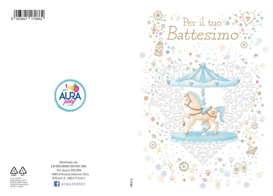 biglietto battesimo giostrina bimbo