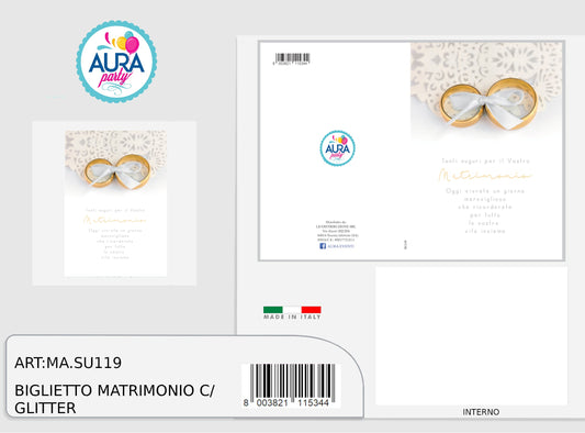 biglietto matrimonio con fedi