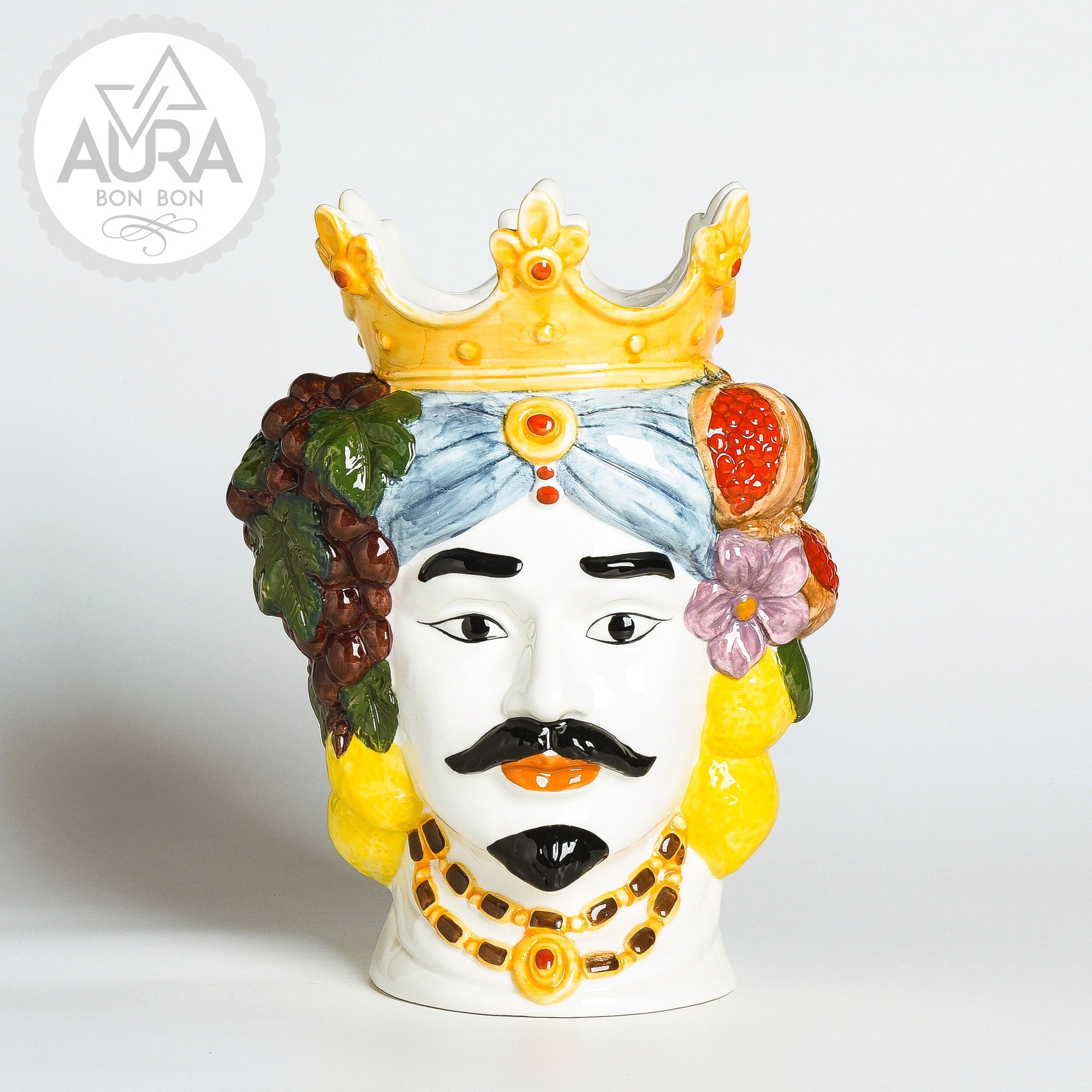 bomboniera testa re in porcellana 