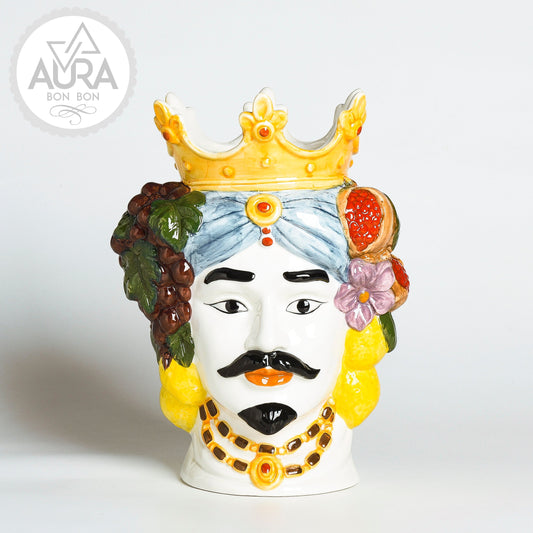 bomboniera testa re in porcellana 