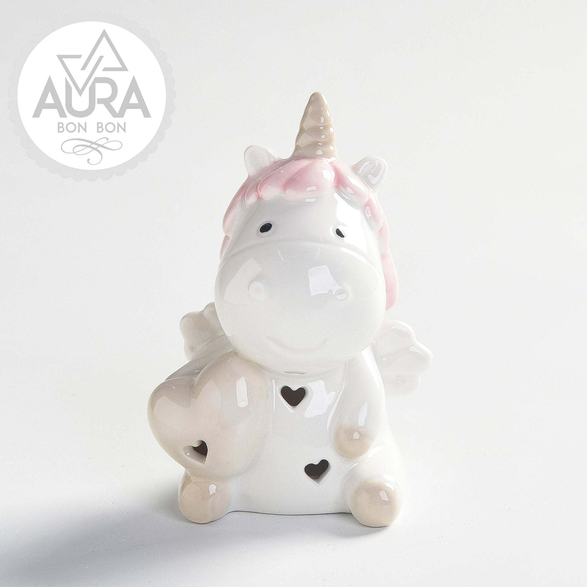 bomboniera unicorno rosa con cuore