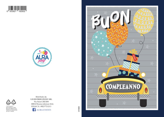 Biglietto di auguri per compleanno colorato