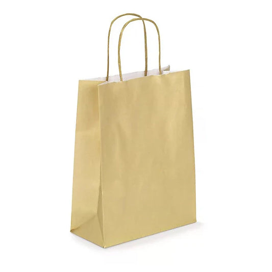 Shopper Jolly Oro 22x10x32cm kraft bianco colorato