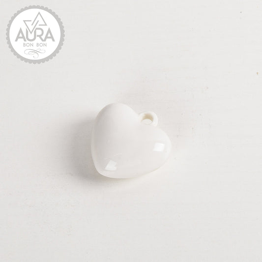 cuore ceramica bianco