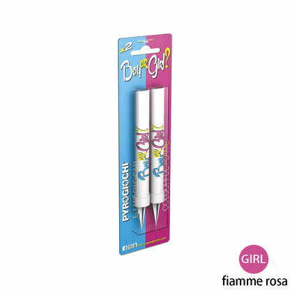 2 candelotti gender reveal rosa