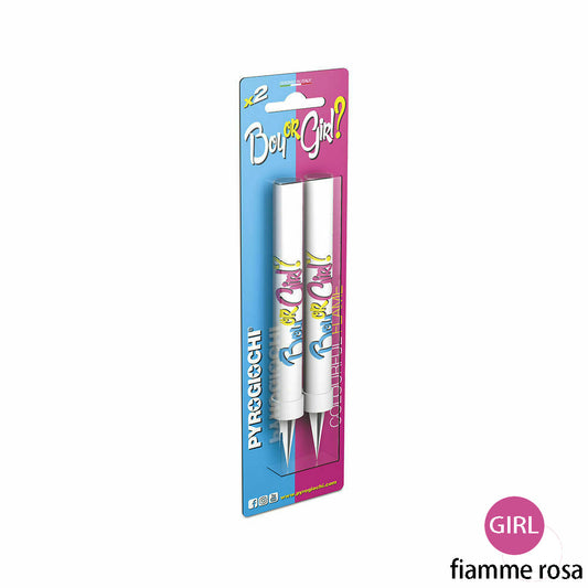 2 candelotti gender reveal rosa