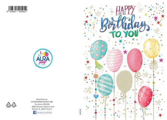 happy birthday to you cartolina oro
