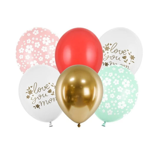 Balloons 30 cm. Love you mom. mix 6pz