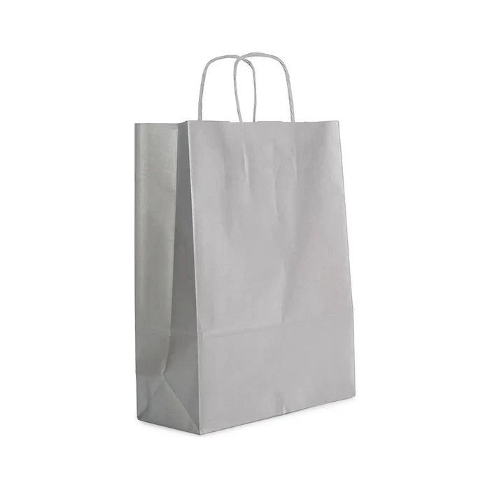 Shopper Jolly Argento 46x13.5x49cm kraft bianco colorato