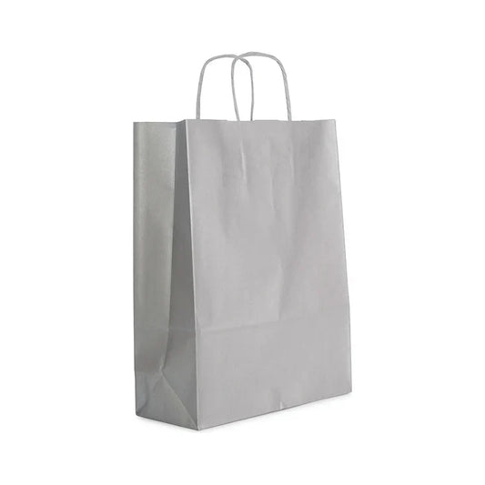 Shopper Jolly Argento 46x13.5x49cm kraft bianco colorato