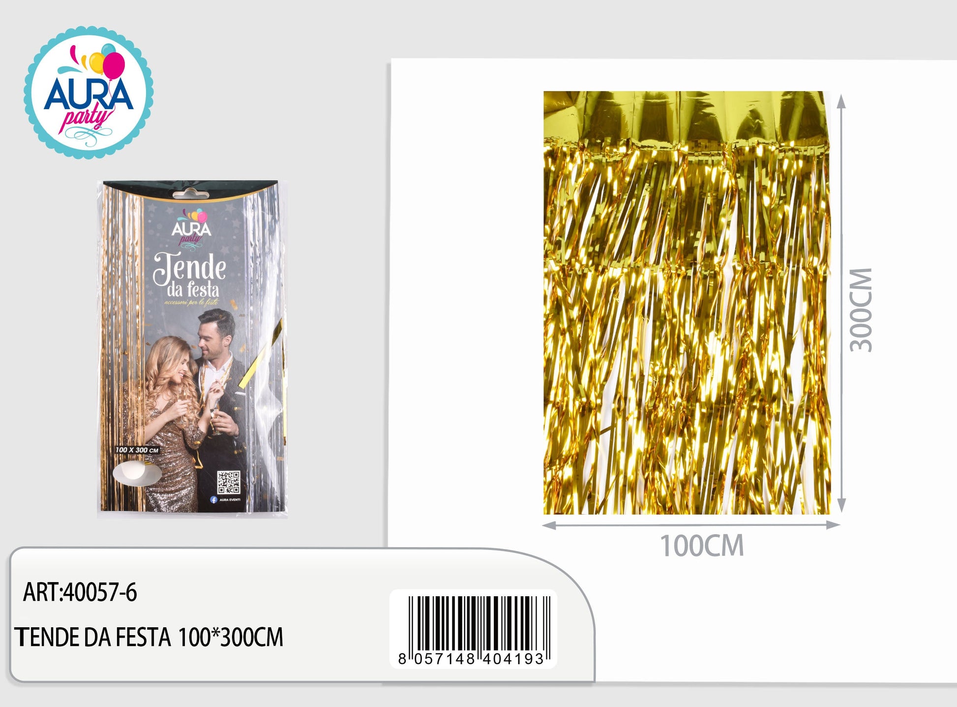 tenda per festa 100x300cm oro