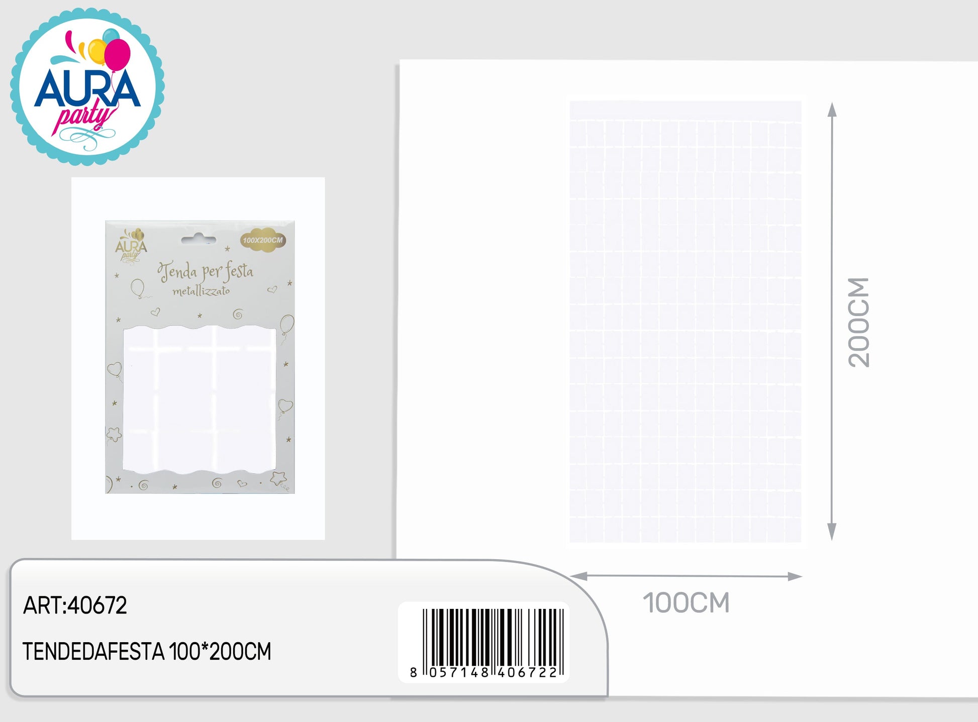 tende da festa bianco 100x200cm