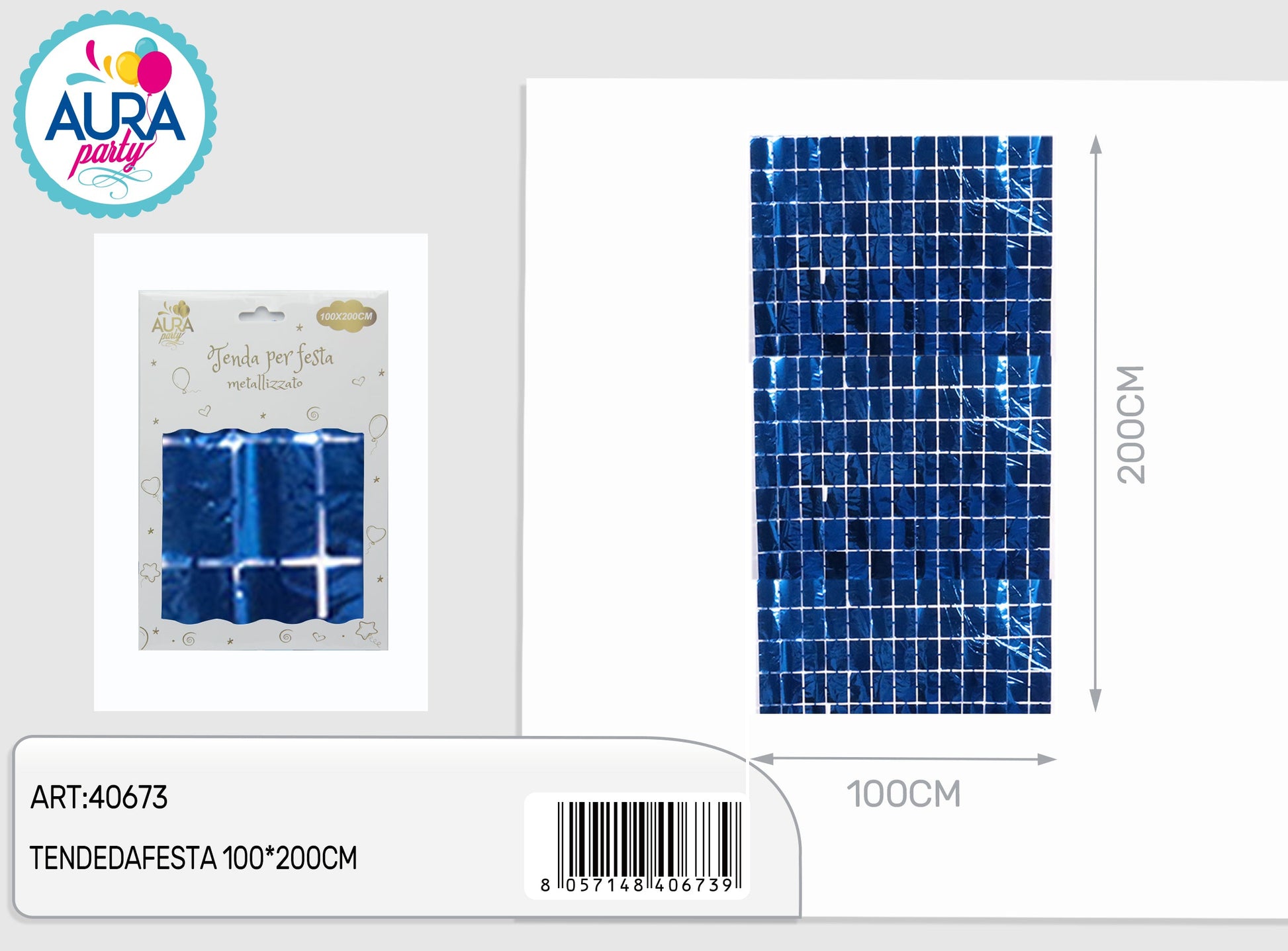 tende da festa blu 100x200cm