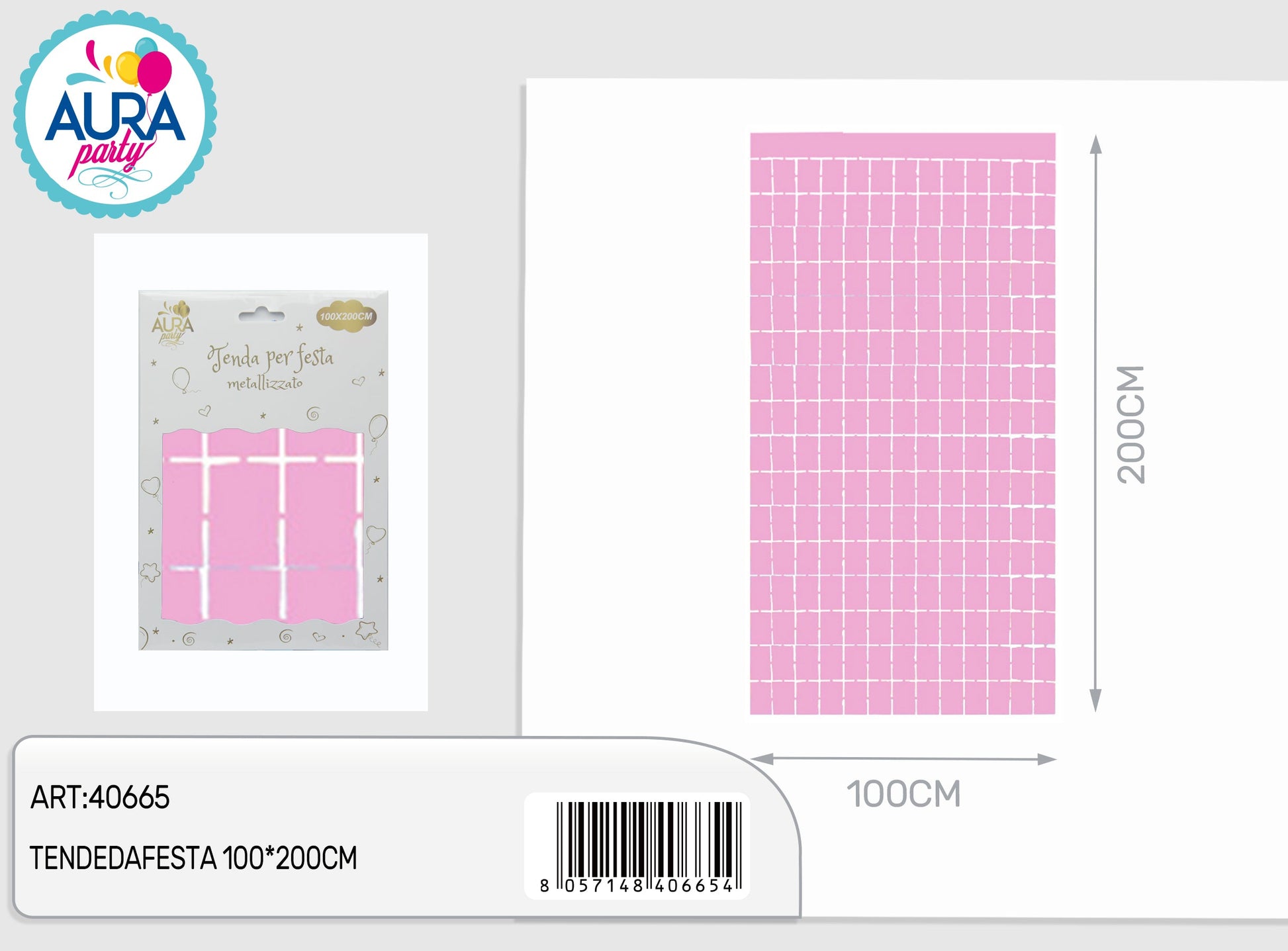 tende da festa rosagold 100x200cm