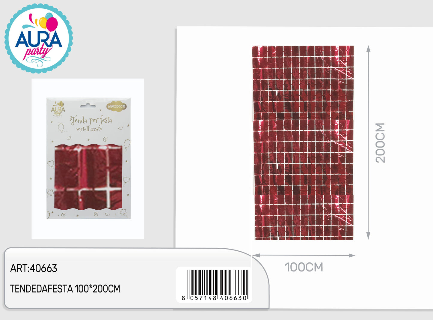 tende da festa rosso 100x200cm