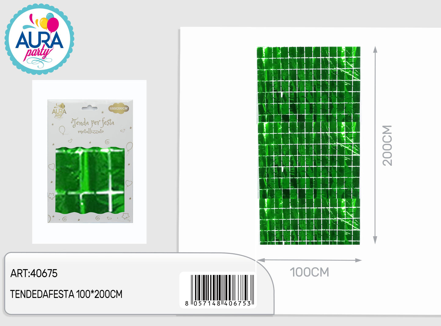 tende da festa verde 100x200cm