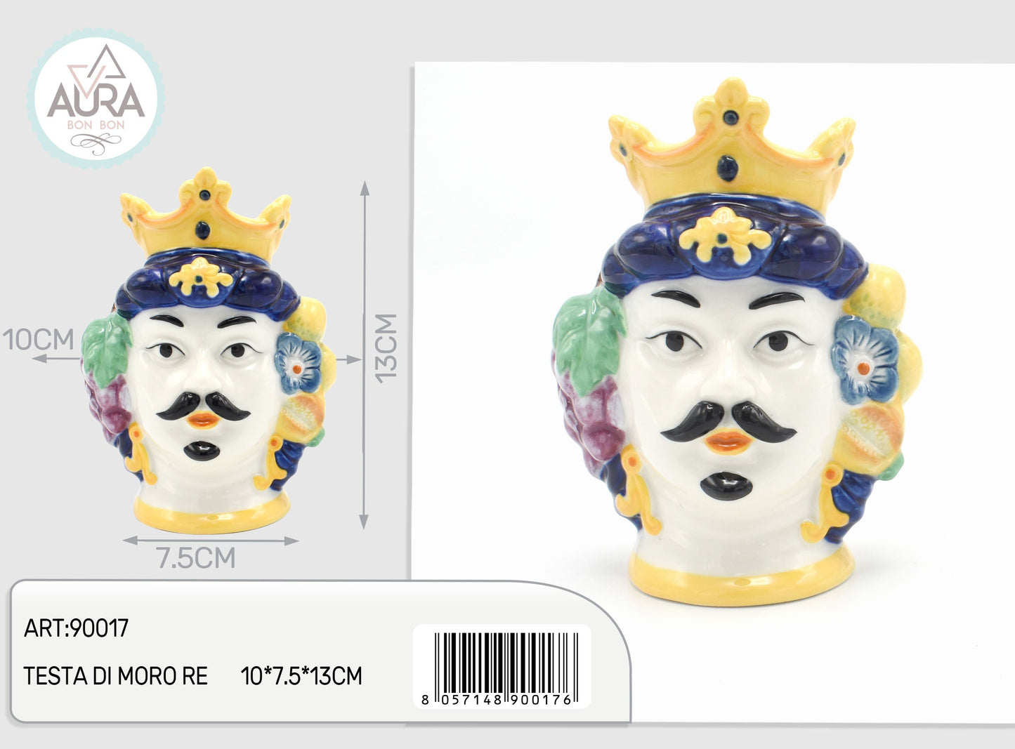 Testa di Moro Re 10x7,5x13cm (misura piccola)