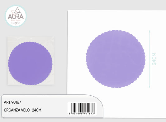 velo organza 24cm lilla 12pz
