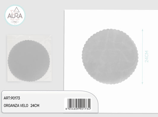 velo organza 50pz 24cm argento