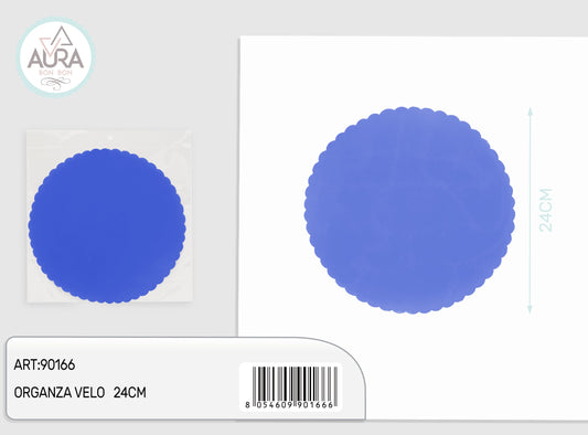 velo organza 50pz 24cm blu