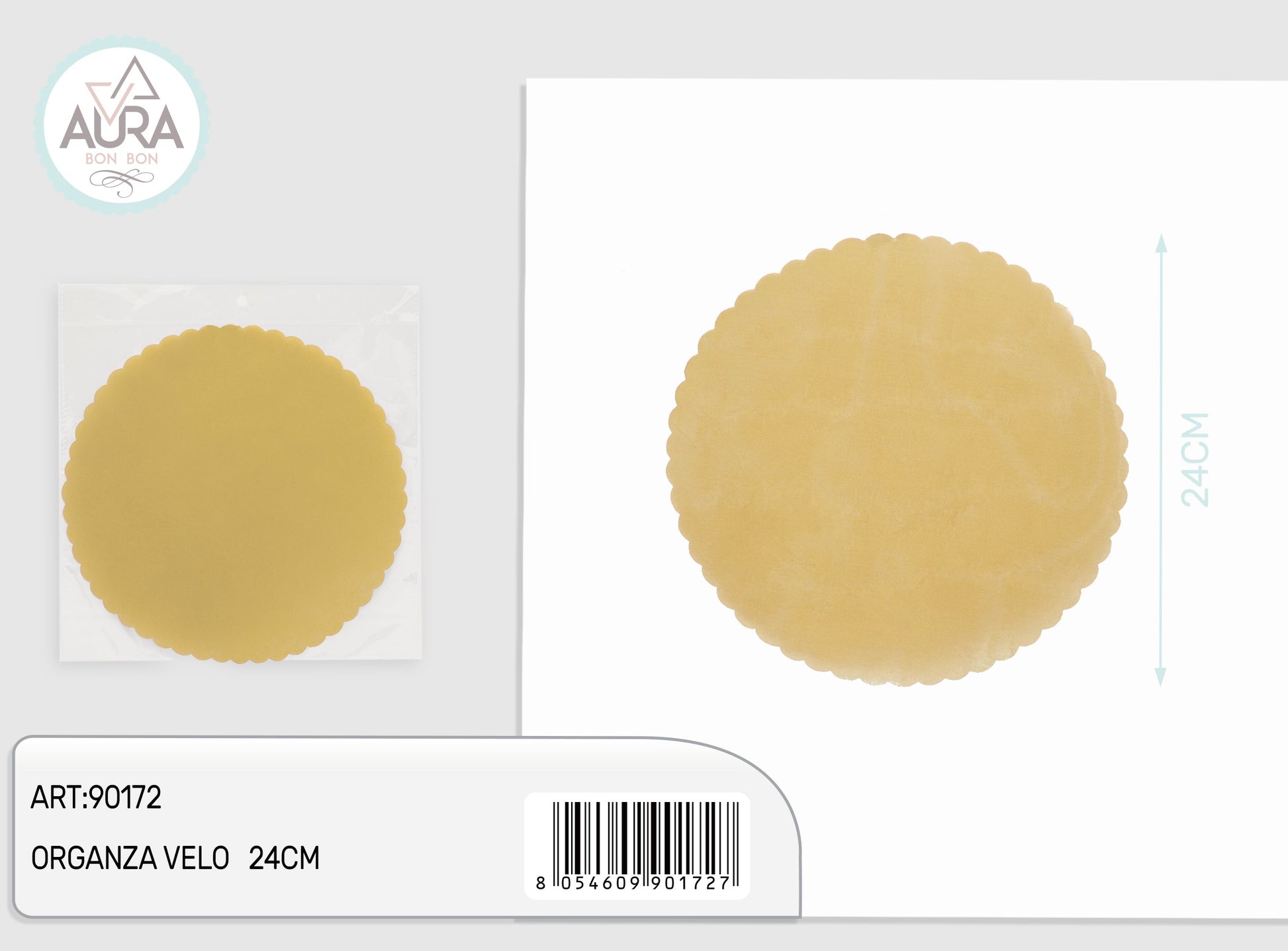 velo organza 50pz 24cm oro