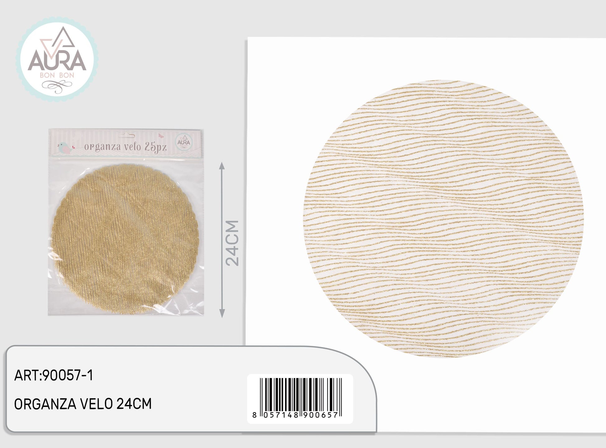 velo organza avorio e oro