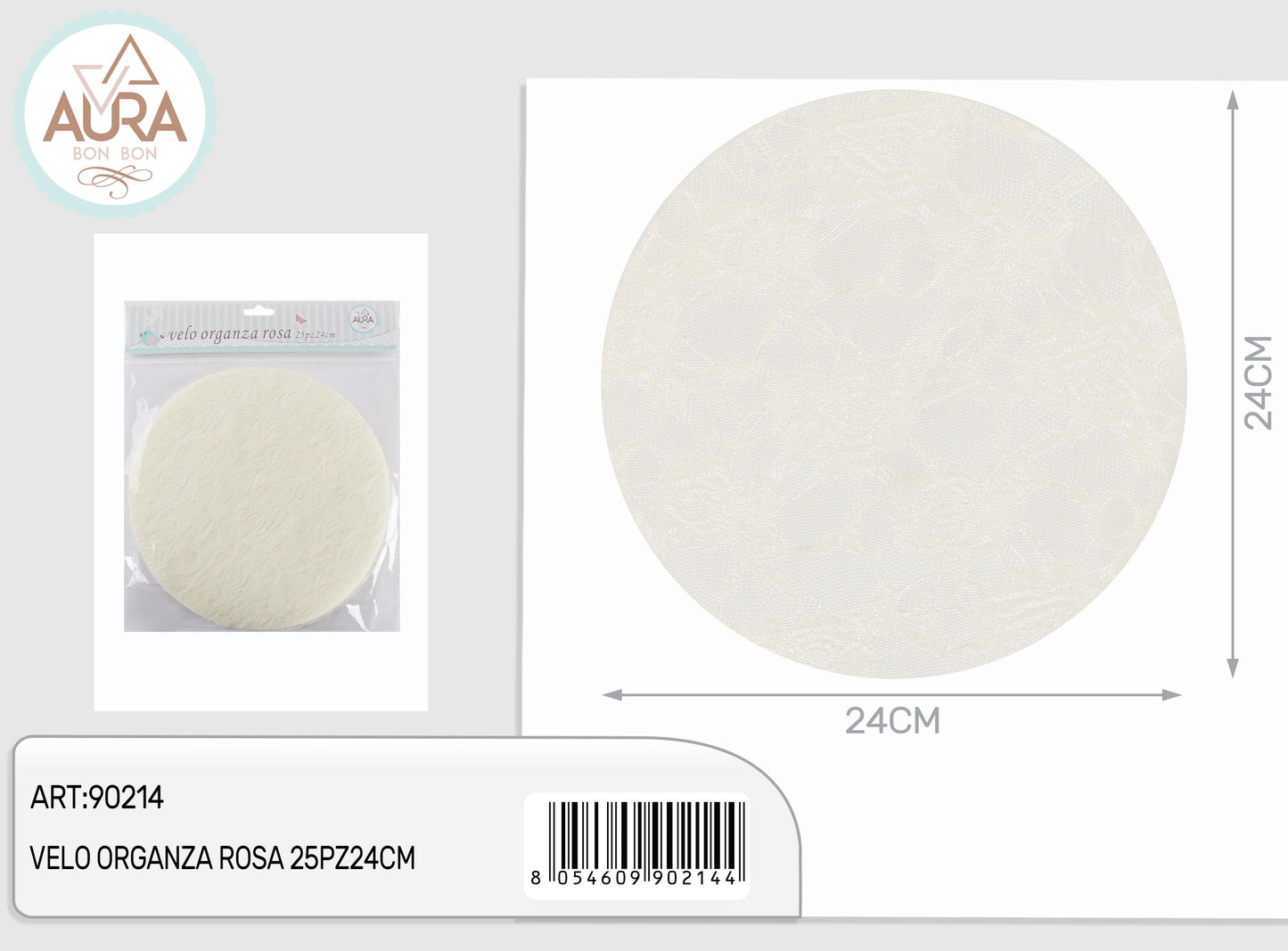 velo organza motivo rose